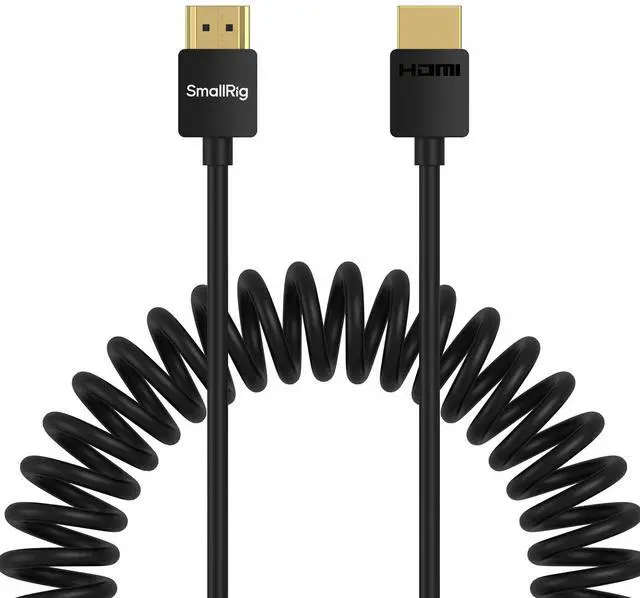 Main image of Coiled HDMI Cable 2.0 (A to A), 4K@60Hz 18Gbps, High Speed Supports 3D, Flexible Durable TPU Camera Cable for BMPCC 4K/6K, for Panasonic S1H/GH5, etc., for Monitor, Gimbal - 4963