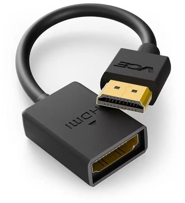 Main image of 4K HDMI Extension Cable, Male to Female Adapter Short HDMI Extender, Support 4K@60Hz 3D Compatible with Google Chrome Cast, Roku Stick, HDTV, Laptop and PC, 5.5 Inches