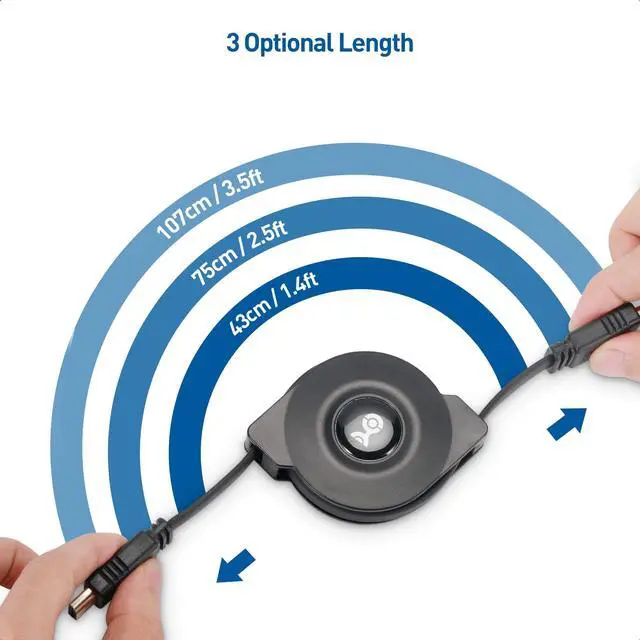 Alt view image 3 of 7 - 8K 60Hz / 4K 240Hz Retractable HDMI Cable with HDR Support - 3.3 Feet