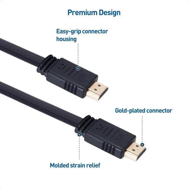 Alt view image 6 of 7 - 8K 60Hz / 4K 240Hz Retractable HDMI Cable with HDR Support - 3.3 Feet
