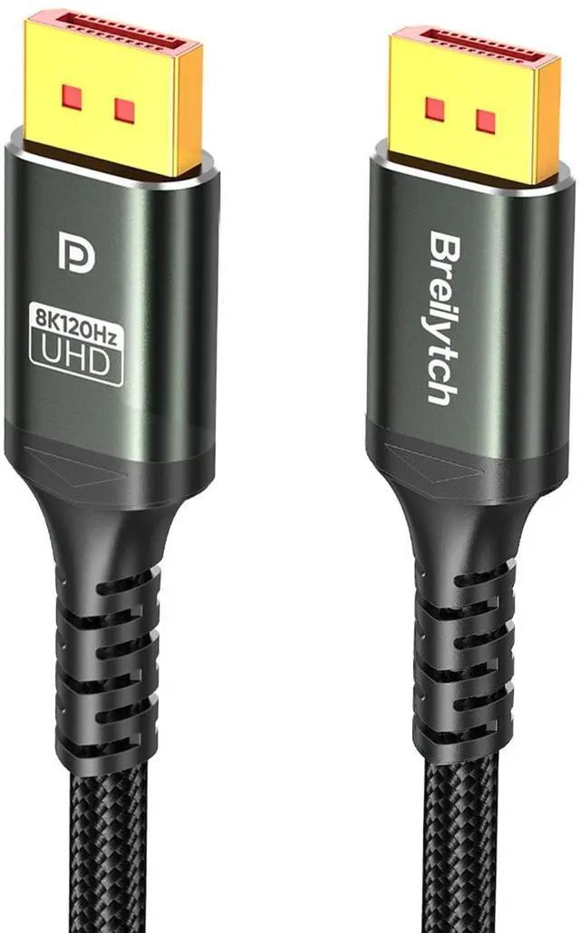 Main image of 6.6FT DisplayPort Cable 2.1, DP to DP Cable 40Gbps 8K@120Hz 4K@240Hz 2K@360Hz, HDR, DSC, HDCP 2.3, Braided Display Port Cable Compatible with FreeSync G-Sync Gaming Monitor RTX 5090 4090 PC HDTV