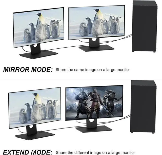 Alt view image 6 of 7 - DisplayPort to HDMI Cable 6 feet 2-Pack, 4K Display Port DP to HDMI Display Adapter Male to Male Cord UHD 4K, 2K,1080P, Gold-Plated Braided Support Video and Audio for Dell, HP, NVIDIA,Samsung, More