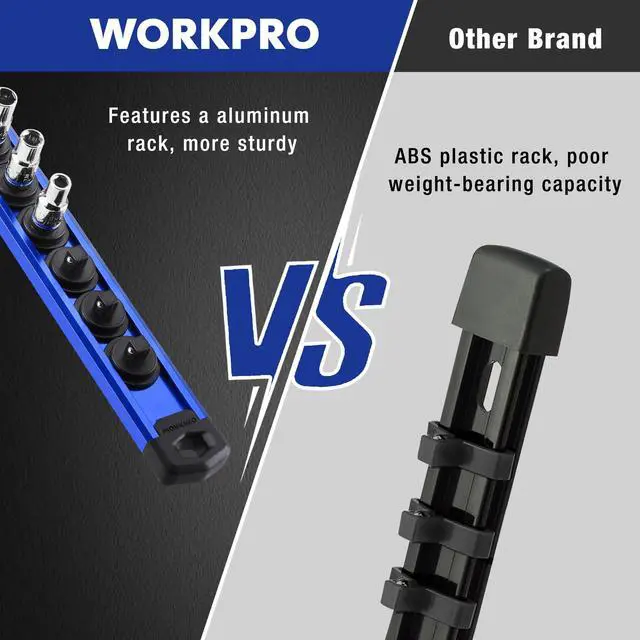 Alt view image 4 of 7 - Magnetic Socket Organizer Set, 3-Piece Aluminum Alloy Socket Rail, Heavy Duty Socket Holder, Socket Rack Kit 1/4-Inch x 12 Clips, 3/8-Inch x 10 Clips, 1/2-Inch x 10 Clips (Blue)