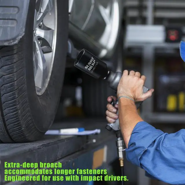 Alt view image 5 of 7 - 1/2 Inch Drive Impact Socket, SAE 1-5/8 In Deep 6 Point Socket, CR-MO, Axle Nut Impact Grade Socket for Easy Removal