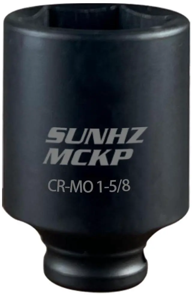 Main image of 1/2 Inch Drive Impact Socket, SAE 1-5/8 In Deep 6 Point Socket, CR-MO, Axle Nut Impact Grade Socket for Easy Removal