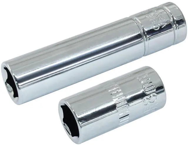 Alt view image 2 of 5 - 4 Pcs 1/4 Inch Drive 8mm Shallow & Deep Socket Set, 6 Point Chrome Vanadium Steel Metric Sockets, Mirror Finish