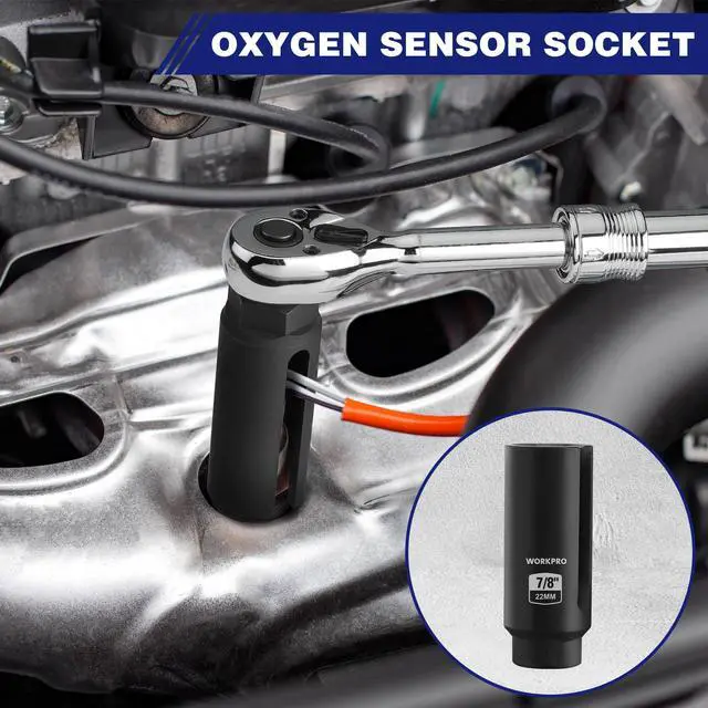 Alt view image 4 of 7 - 6PCS O2 Oxygen Sensor Socket, Automotive 3/8" 1/2" Drive x 1-1/16" 7/8" 27mm 22mm O2 Sensor Socket Removal Tool and Thread Chaser Set, for Oil Pressure Vacuum Thermal Oxygen Sensors