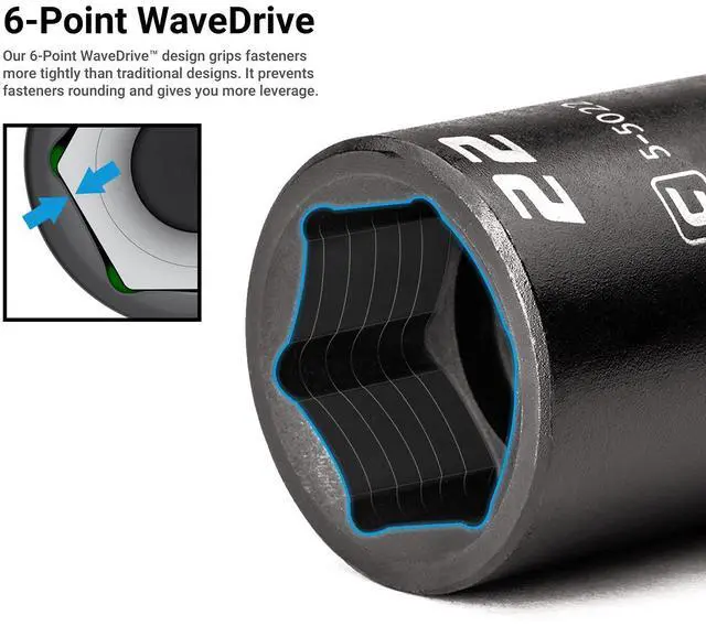 Alt view image 2 of 7 - 15/16 in. Stubby Impact Socket, 1/2 in. Drive, 6-Point, SAE (CP55458)