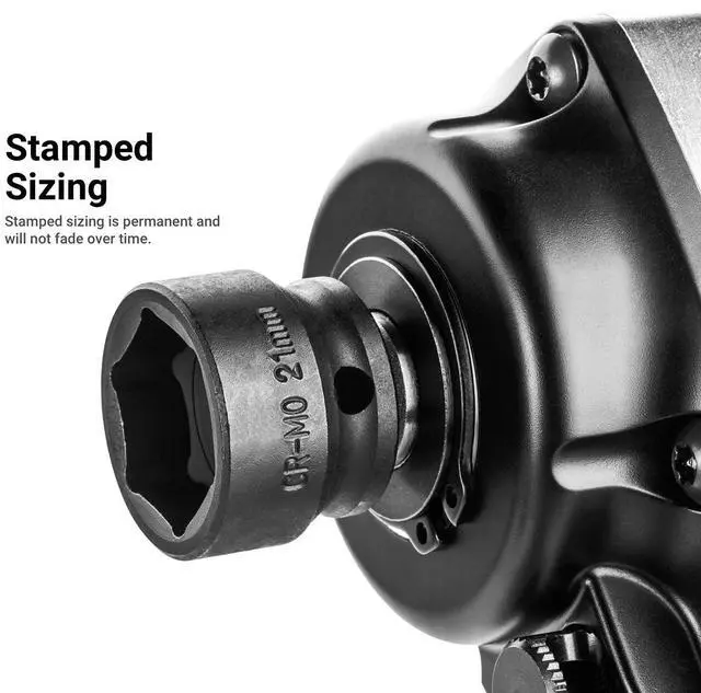 Alt view image 7 of 7 - 15/16 in. Stubby Impact Socket, 1/2 in. Drive, 6-Point, SAE (CP55458)