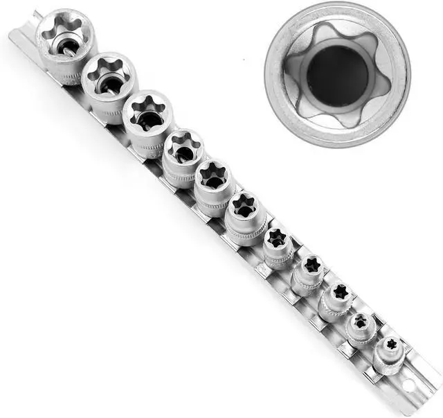 Main image of 11Pcs E Torx Socket Set Female External Star Socket Set E4 - E20 Torque Socket Set