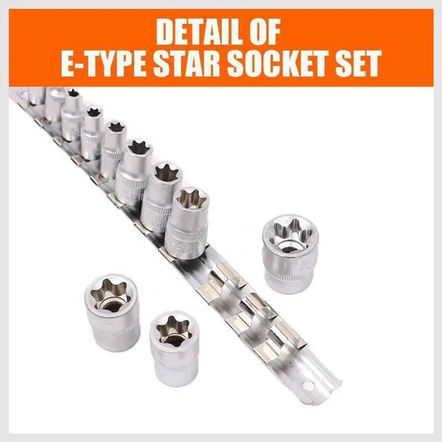 Alt view image 2 of 7 - 11Pcs E Torx Socket Set Female External Star Socket Set E4 - E20 Torque Socket Set