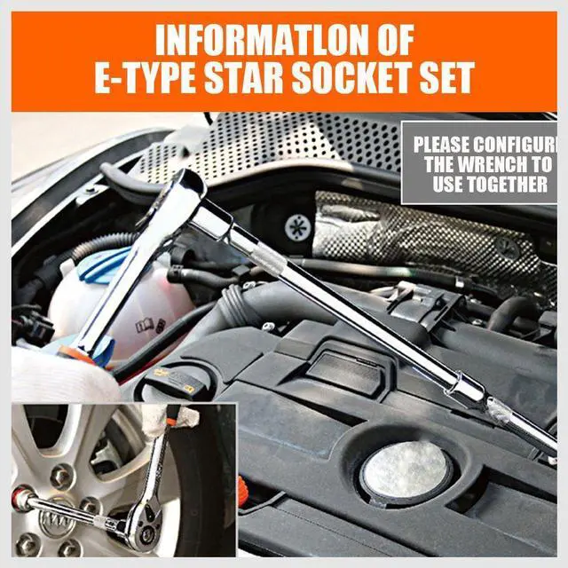 Alt view image 4 of 7 - 11Pcs E Torx Socket Set Female External Star Socket Set E4 - E20 Torque Socket Set