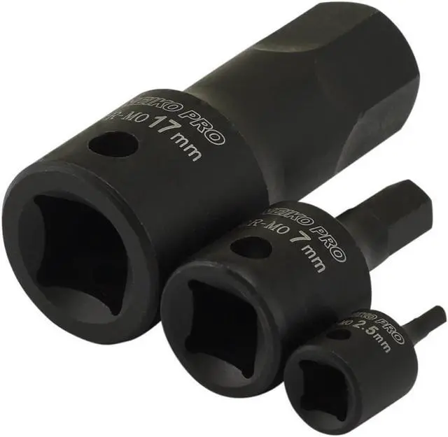 Alt view image 5 of 6 - 01141B Allen-Bit Socket Set, Metric Socket Set, 2.5 mm to 19 mm, 1/4-Inch, 3/8-Inch, and 1/2-Inch Drive, CrMo Steel, Impact-Grade, 14-Piece Set
