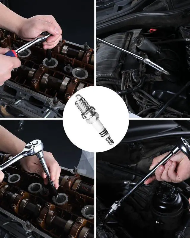 Alt view image 7 of 7 - 14mm Magnetic Spark Plug Socket with Swivel Thin Wall, 3/8" Drive x 12" Total Length, 360 Degree Swivel, 12 Point