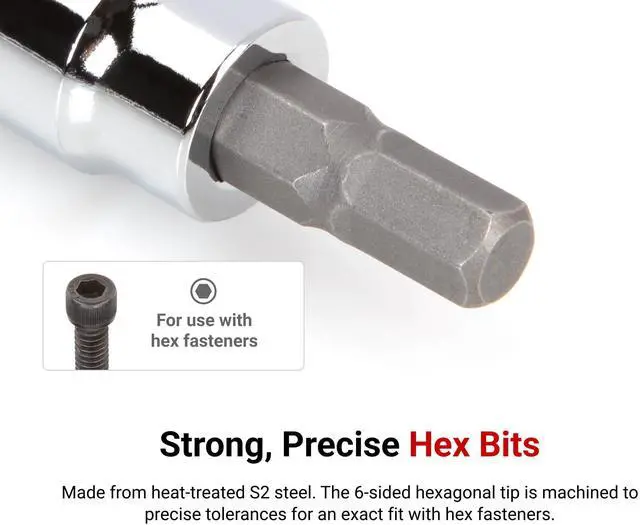 Alt view image 2 of 6 - 3/8 Inch Drive x 8 mm Hex Bit Socket | SHB13208