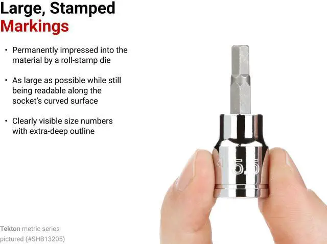 Alt view image 4 of 6 - 3/8 Inch Drive x 8 mm Hex Bit Socket | SHB13208