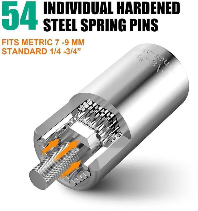 Alt view image 4 of 7 - 3pcs Universal Socket Wrench Ratchet Useful Tool Sets Adapter Retract & Power Drill (1/4in-3/4in) for Men Him Husband Dad Father DIY Handyman Women