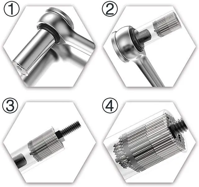 Alt view image 7 of 7 - 3pcs Universal Socket Wrench Ratchet Useful Tool Sets Adapter Retract & Power Drill (1/4in-3/4in) for Men Him Husband Dad Father DIY Handyman Women