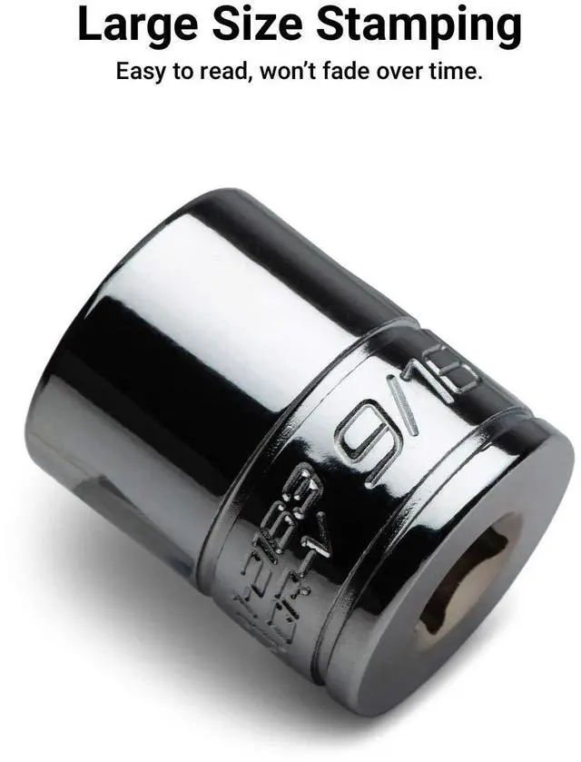Alt view image 5 of 5 - 3/8-Inch Shallow Socket, 3/8-Inch Drive, 6-Point, SAE