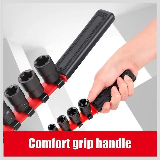Alt view image 3 of 7 - 11-Piece E-Torx Socket Set - Star Sockets Set with Socket Rail, External Torx Socket with Organizer, External Socket-Set, E4 E5 E6 E7 E8 E10 E12 E14 E16 E18 E20 Reverse Sockets Set