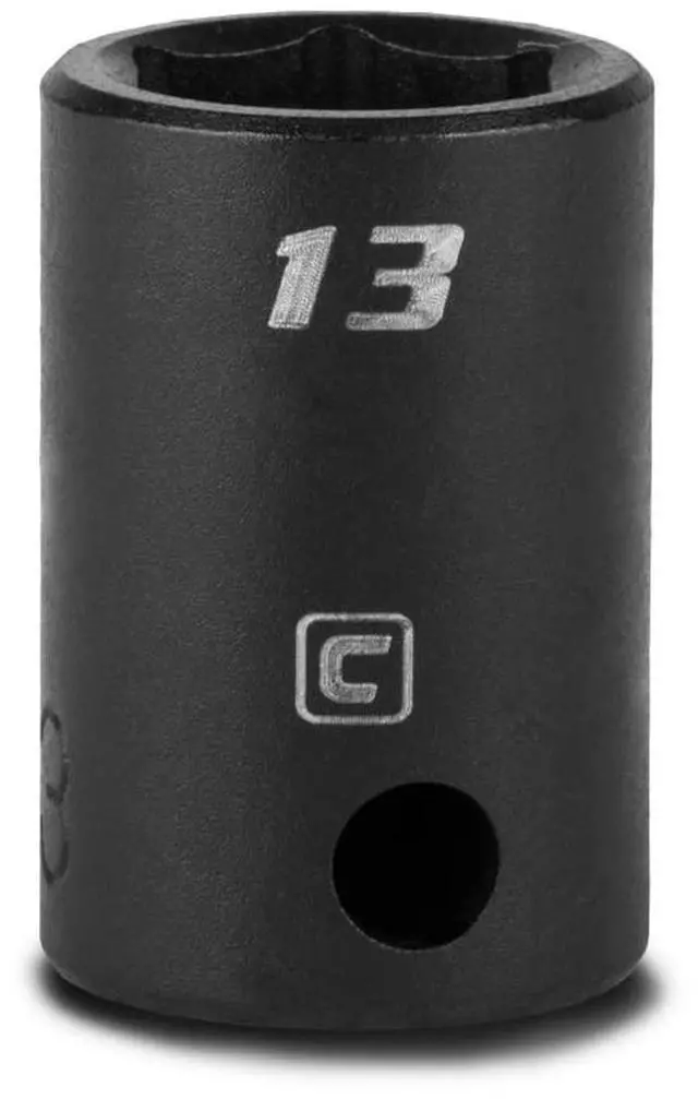Main image of 13 mm Shallow Impact Socket, 3/8-Inch Drive, 6-Point, Metric
