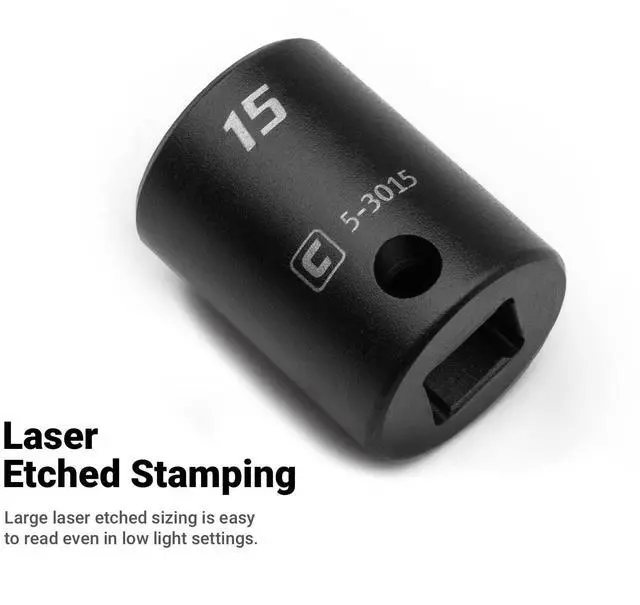 Alt view image 6 of 6 - 13 mm Shallow Impact Socket, 3/8-Inch Drive, 6-Point, Metric