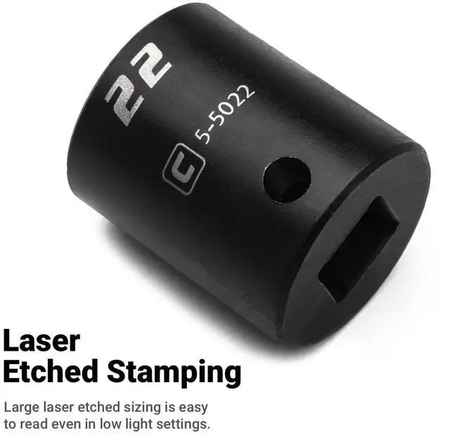 Alt view image 5 of 6 - 24 mm Shallow Impact Socket, 1/2-Inch Drive, 6-Point, Metric