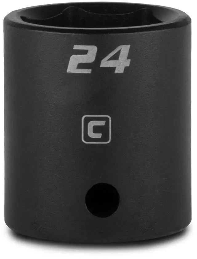 Main image of 24 mm Shallow Impact Socket, 1/2-Inch Drive, 6-Point, Metric