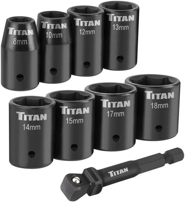 Alt view image 2 of 7 - 48201 9-Piece 3/8-Inch Drive Metric Shallow Impact Socket Set, 6-Point, Metric Sizes 8 to 18mm