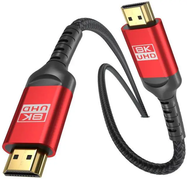 Main image of 8K HDMI 2.1 Cable 12ft, Certified 48Gbps Ultra High Speed Braided Cord, Supports 4K@120Hz 8K@60Hz, eARC HDR10+ HDCP 2.3, Compatible with PS5, Xbox Series X, Gaming PC, Roku TV & Monitor