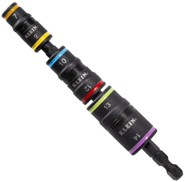 Main image of 32933M 6-in-1 Metric Impact Socket Set, 3 Flip Sockets with 7, 8, 10, 12, 13 and 14 mm Nut Driver Sizes, Impact Rated 5-Inch Shaft