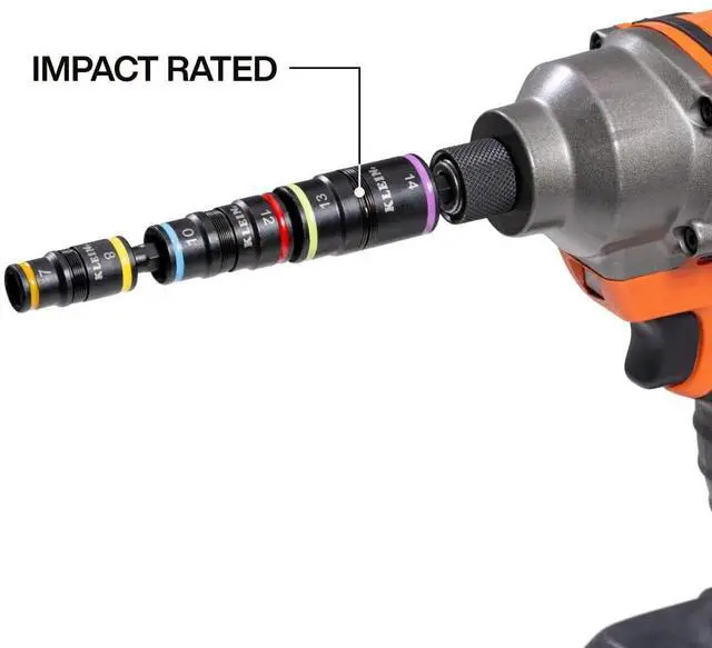 Alt view image 5 of 5 - 32933M 6-in-1 Metric Impact Socket Set, 3 Flip Sockets with 7, 8, 10, 12, 13 and 14 mm Nut Driver Sizes, Impact Rated 5-Inch Shaft