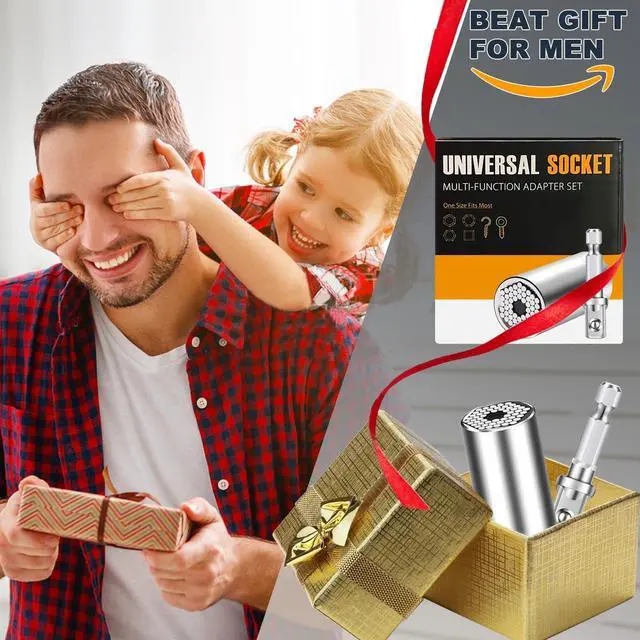 Alt view image 5 of 7 - Gifts for Men, Super Universal Socket Tool, Fathers Day Dad Gifts for Men Him Husband Birthday, Grip Socket Set w/Power Drill Adapter Cool Tools Gadgets for Mens Christmas Stocking Stuffers for Adults