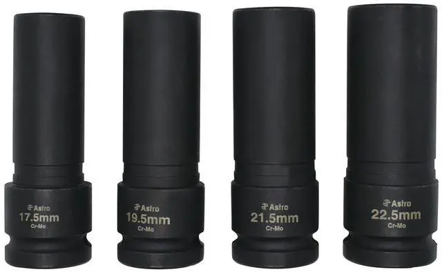 Main image of 78204 4-Piece 1/2" Drive 1/2 Size Thin Wall Lug Nut Socket Set - 17.5-22.5mm