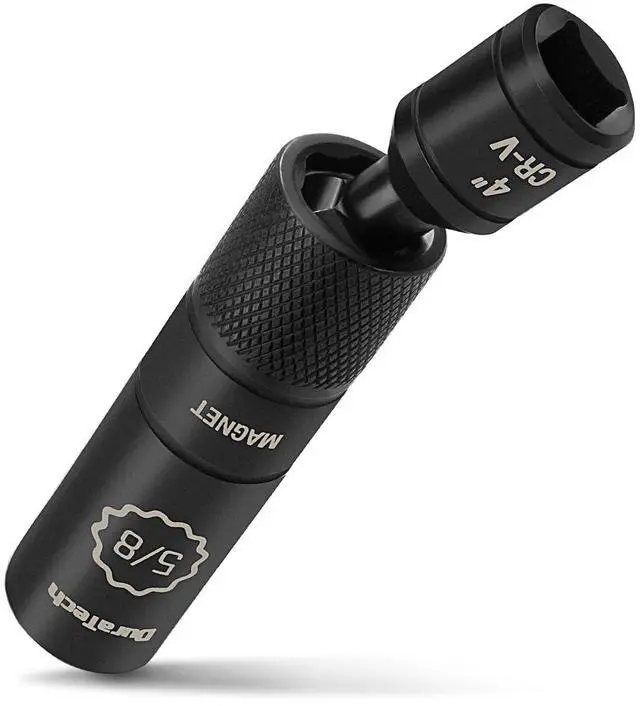 Main image of 5/8" Swivel Magnetic Spark Plug Socket, 1MM Thin Wall Spark Plugs Socket with 12-Point, Enhanced Magnetic Head & Manganese Phosphate Coating, 3/8" Drive x 4" Total Length, Cr-V Steel Made