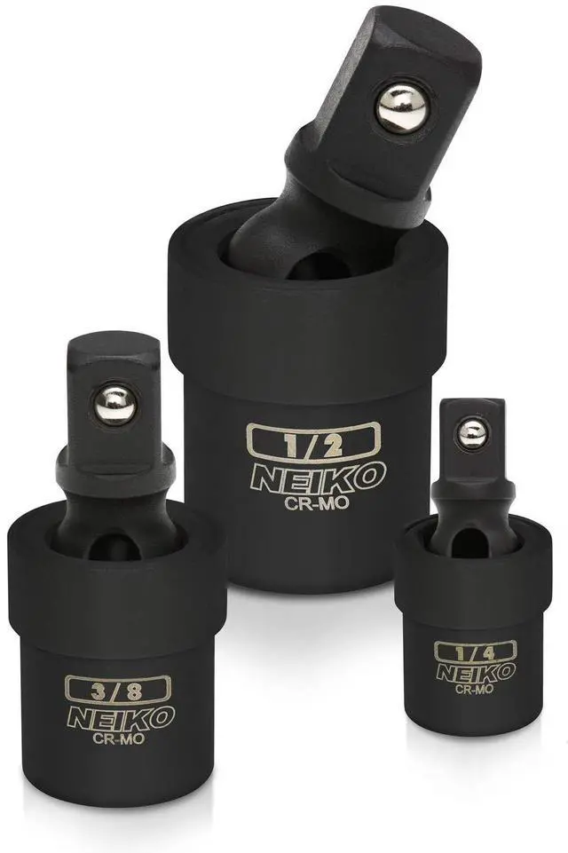 Main image of 02486A Impact Universal Joint-Socket Swivel Set, Socket Extension Set Made From Cr-Mo with Included 1/4-, 3/8-, and 1/2-Inch Sockets, Set of 3