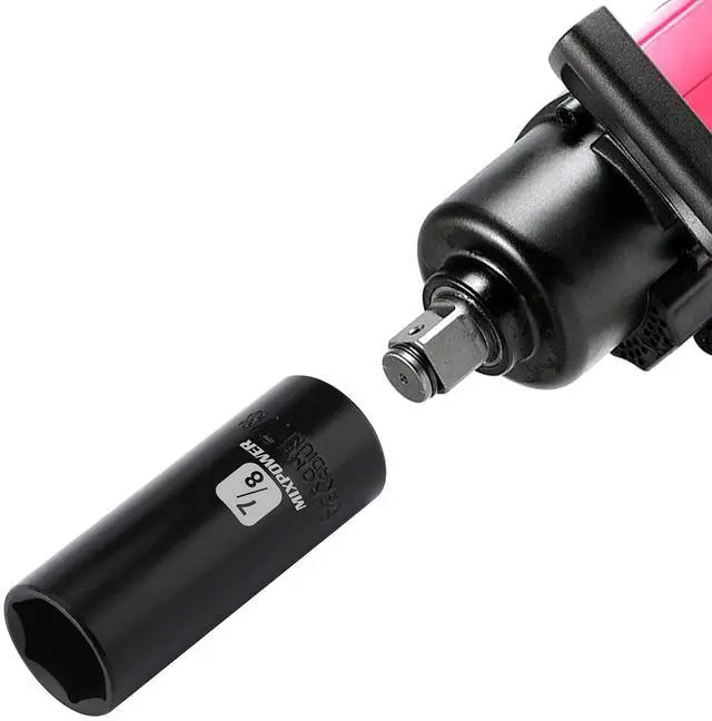 Alt view image 7 of 7 - 1/2-Inch Drive Deep Impact Socket - 7/8 Inch, SAE, CR-V, Deep, 1/2"Dr. 6 Point Socket