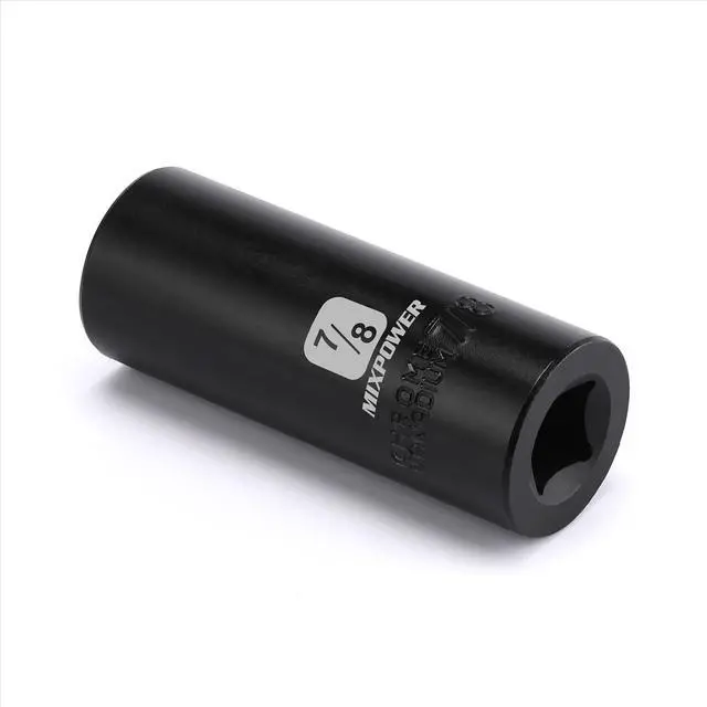 Alt view image 2 of 7 - 1/2-Inch Drive Deep Impact Socket - 7/8 Inch, SAE, CR-V, Deep, 1/2"Dr. 6 Point Socket