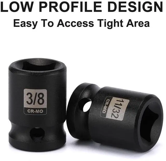 Alt view image 5 of 7 - 11PCS 3/8" Drive SAE Pipe Plug Socket Set, Tapered Male Square Drive, Chamfered Female Square Drive, CR-MO