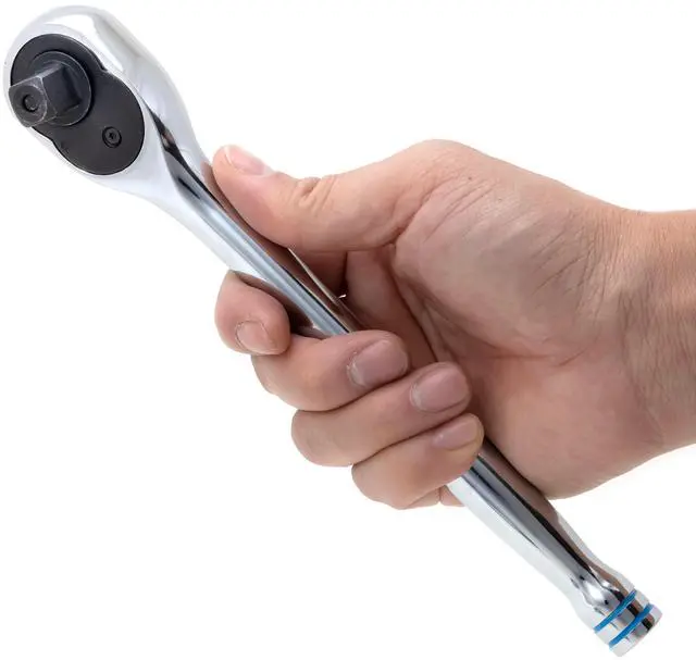 Alt view image 5 of 6 - 03117A 1/2 Inch Ratchet Wrench, 100-Tooth Reversible Ratchet, 3.6 Degree, Quick Release 1/2 Drive Ratchet, 10" Long Handle Ratchet, Oval Head Socket Wrench, CR-V Steel Half Inch Rachet Wrench