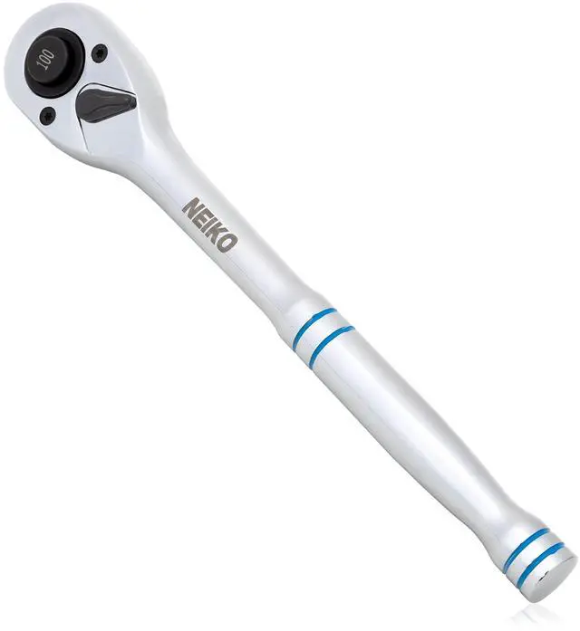 Main image of 03117A 1/2 Inch Ratchet Wrench, 100-Tooth Reversible Ratchet, 3.6 Degree, Quick Release 1/2 Drive Ratchet, 10" Long Handle Ratchet, Oval Head Socket Wrench, CR-V Steel Half Inch Rachet Wrench