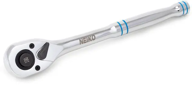 Alt view image 4 of 6 - 03117A 1/2 Inch Ratchet Wrench, 100-Tooth Reversible Ratchet, 3.6 Degree, Quick Release 1/2 Drive Ratchet, 10" Long Handle Ratchet, Oval Head Socket Wrench, CR-V Steel Half Inch Rachet Wrench