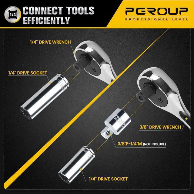 Alt view image 3 of 7 - 1/4" Drive Deep Socket Set, 11PCS Metric Size Socket Set (4mm-14mm), 6-Point Design, Equipped with Storage Holder, Chrome Vanadium Steel