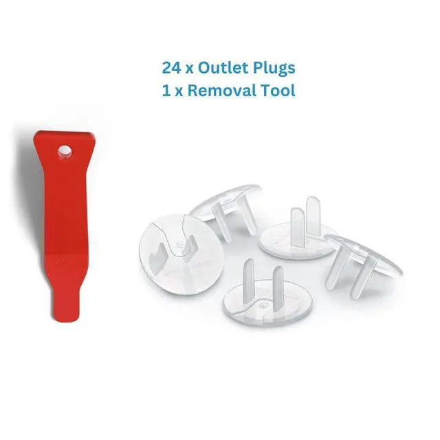 Alt view image 2 of 7 - 24 Pack Outlet Covers & Removal Tool Baby Proofing, Provide Shock Prevention and Easy Installation, Safe and Secure Plastic Plug Covers for Power Sockets (24 Outlet Covers)