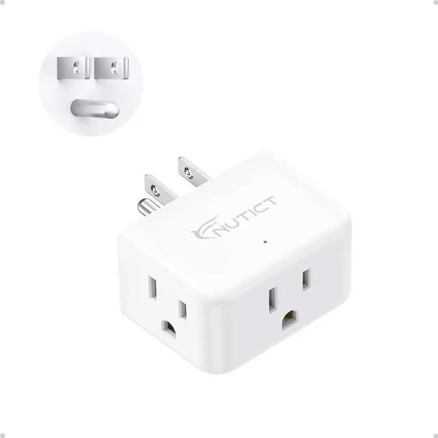 Main image of Outlet Extender, ETL Listed, Multi Outlet Wall Plug Extender with 3 Outlets, 3 Way Plug Extension Outlet Splitter, Cruise Ship Essentials, Easy to Pack for Travel, Business Trips, Hotel, White