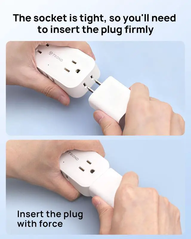 Alt view image 4 of 7 - 3FT Flat Extension Cord with Ultra-Thin Outlet Cover, Flat Wall Plug Power Strip with 4 AC 4 USB Ports, Hidden Outlet Extender for Tight Spaces, 10A/1250W, 900J Surge Protection, White