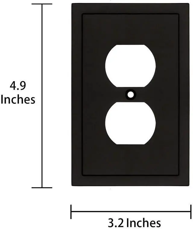 Alt view image 3 of 7 - Modern Edge Decorative Wall Plate Switch Plate Outlet Cover, Durable Solid Zinc Alloy (Single Duplex 2PK, Matte Black)