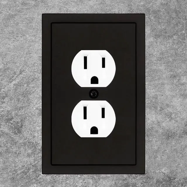 Alt view image 4 of 7 - Modern Edge Decorative Wall Plate Switch Plate Outlet Cover, Durable Solid Zinc Alloy (Single Duplex 2PK, Matte Black)