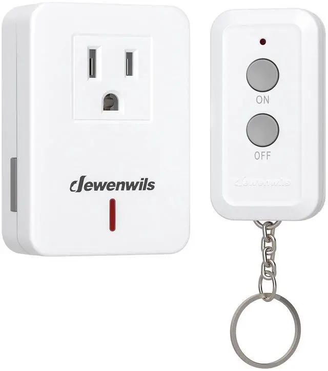 Main image of Indoor Remote Control Outlet, Expandable Remote Light Switch Kit, Wireless On Off Power Switch, 100ft RF Range, Compact Design, White
