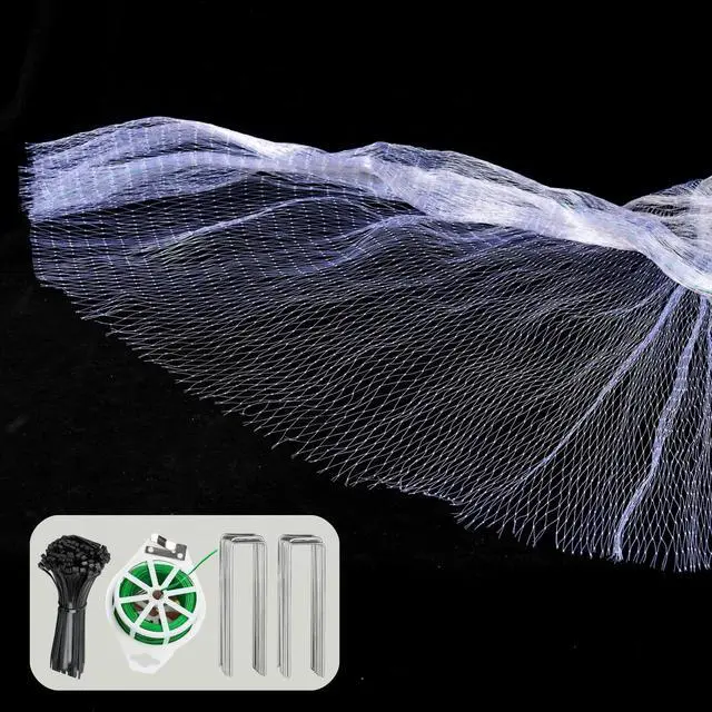 Main image of Bird Netting, 12 x 50 Feet, 1-inch Square Mesh, Heavy Duty Nylon Garden Protection Against Birds (12X50FT-1'')